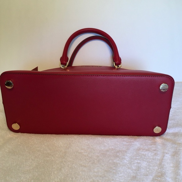 Leather Dome Satchel w/Shoulder Strap, Scarlet, Michael Kors size Large - Picture 6 of 16